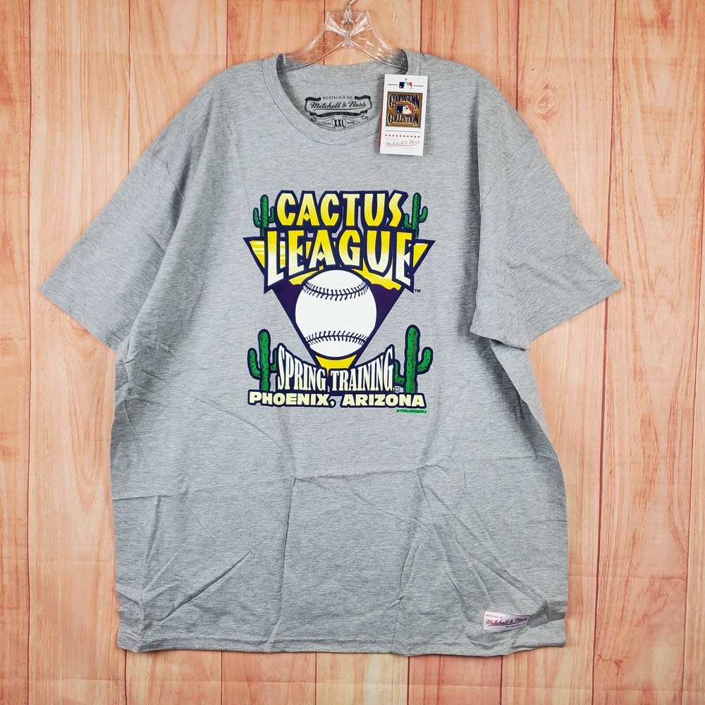 Mitchell & Ness Spring Training Men T-Shirt 2XL Gray Crew Neck Arizona Wildcats